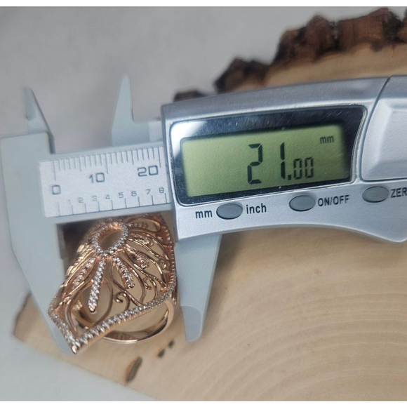 18k Gold Vermeil Over Sterling Silver Ornate Openwork Filigree Ring Sz 7 NWT - Picture 7 of 11